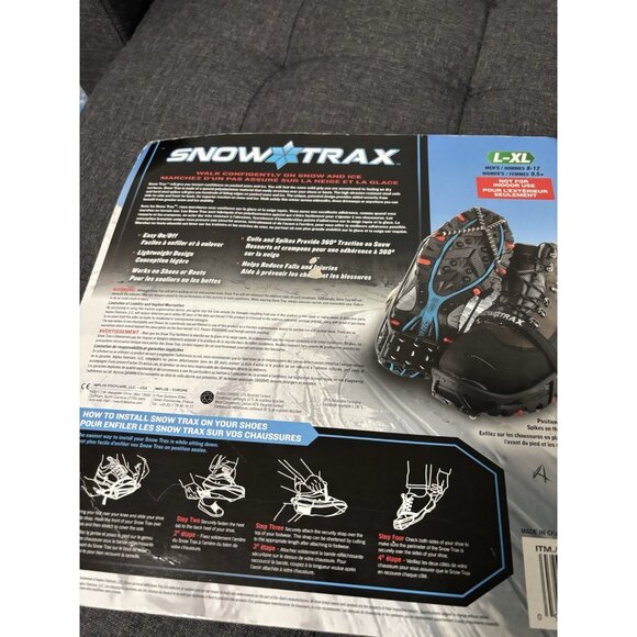 Snow ice Traction Snowtrax for  Large-XL, fits MEN 8-12 WOMEN 9.5+ outdoor shoes - Picture 2 of 13